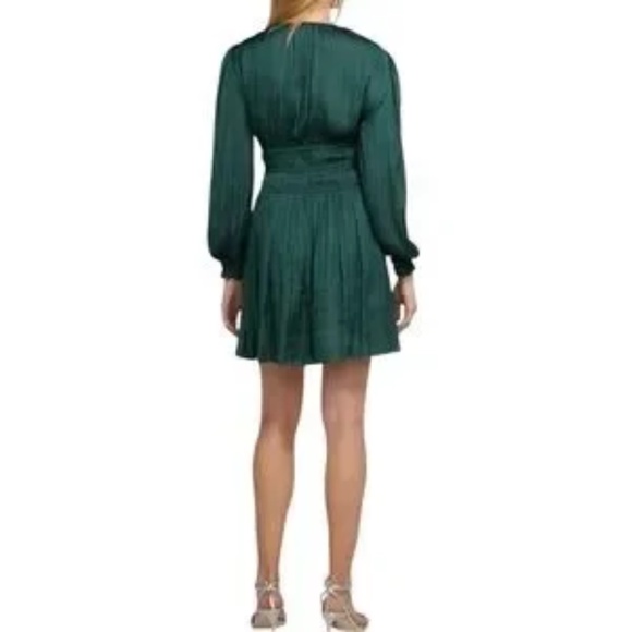 Rianna Smock Waist Long Sleeve Satin Dress - Picture 2 of 4